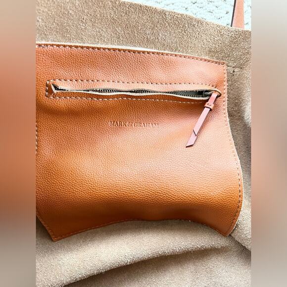 Mark and graham Brooklyn tote bag brown leather soft shoulder bag minimalist XL - Picture 9 of 14